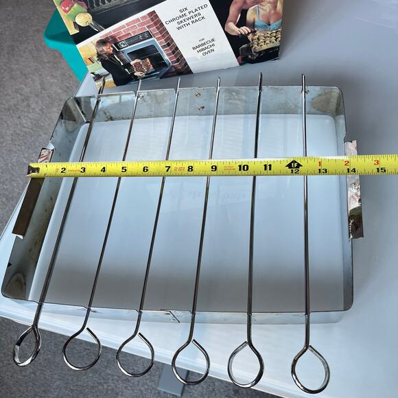 Vintage Summit Shish Kebab Chrome Plated Cooking Set 6 Skewers in box - 1970's - Picture 10 of 10